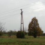 Požar drvenog stupa od struje